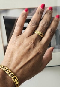 Image 2 of Gold Braided Rope Inlay Ring