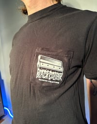 Black Collar Screenprinting Pocket Tee