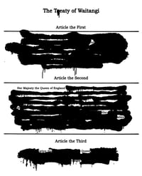 Redacted Treaty of Waitangi - Courtesy of Te Waka Hourua - Digital Copy