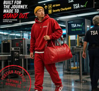 Image 3 of F.X.C Red Leather Airport/Duffle Bag