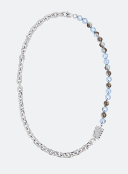 Image of MIDNIGHT FACTORY - Micro-SD Burnt Pearls Necklace (Blue)