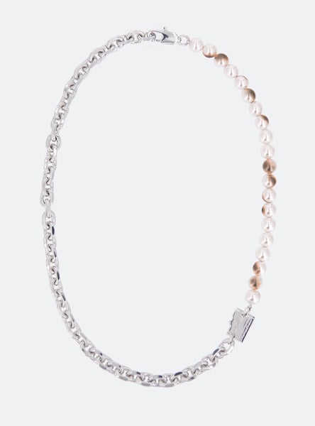 Image of MIDNIGHT FACTORY - Micro-SD Burnt Pearls Necklace (White)