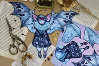 Image 1 of Blue bat.  Paper doll