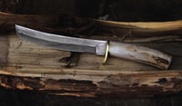 Image 1 of Japanese Tanto feathered Damascus blade