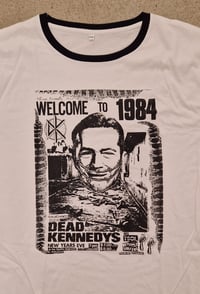 Image 2 of Dead Kennedys 1984 poster t-shirt white with black trim