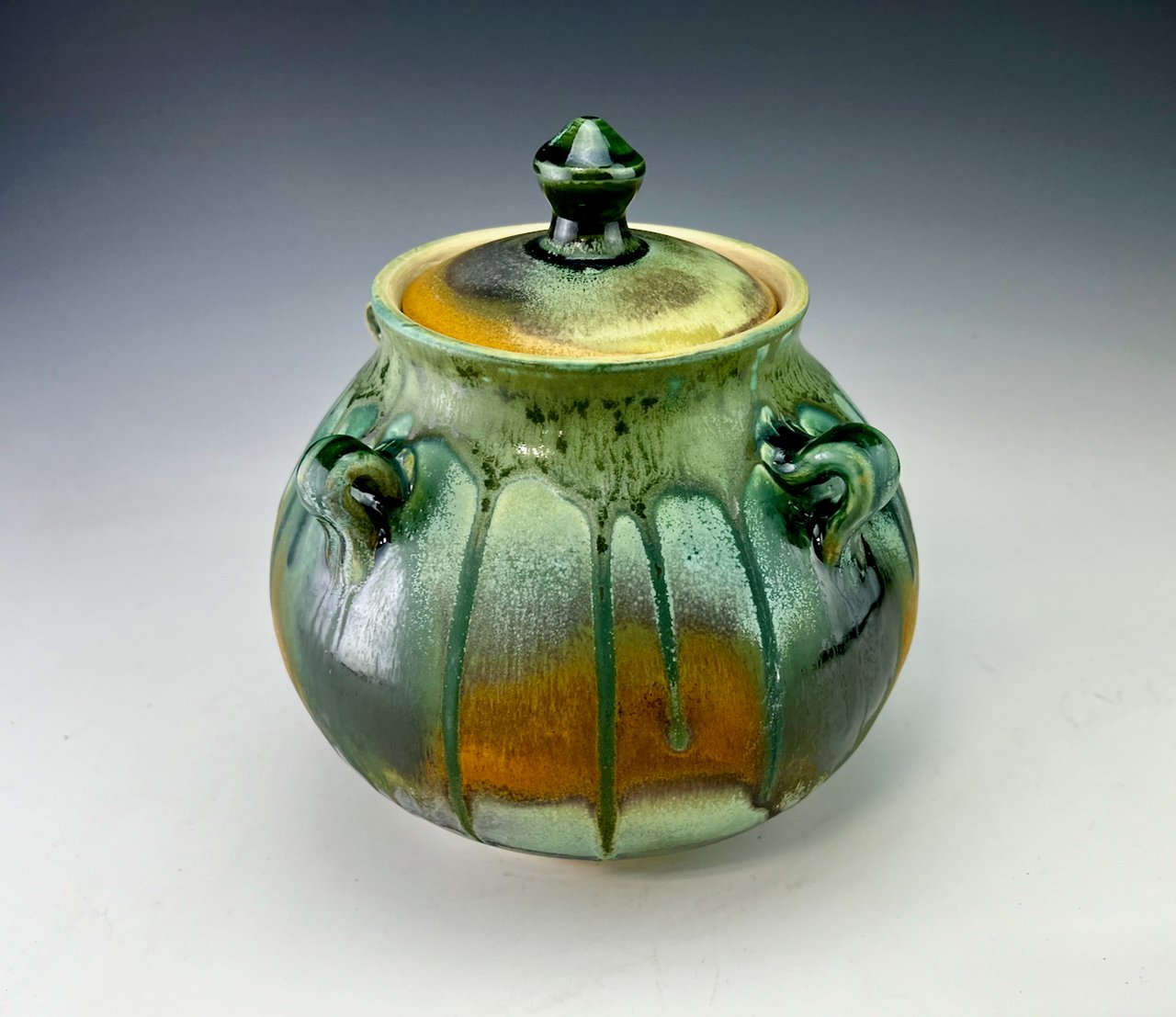 Image of Lidded Jar with handles (SHW)