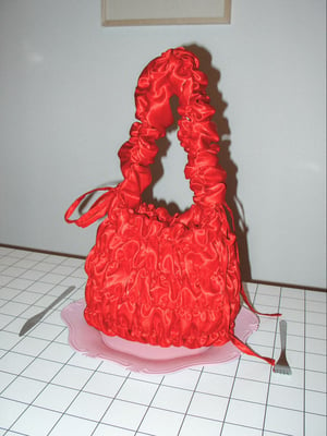 Puffy Bag Red Satin