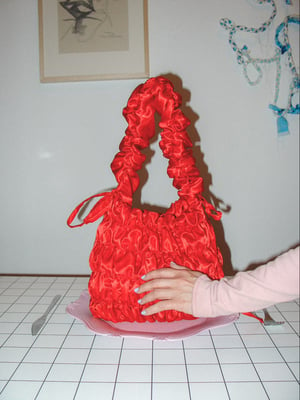 Puffy Bag Red Satin