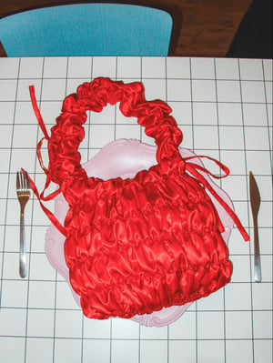 Puffy Bag Red Satin