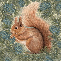 Image 3 of HAND DRAWN RED SQUIRREL SIGNED ART PRINT