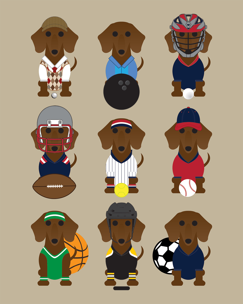 Dachshund Multi Sports Collection