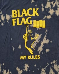 Image 2 of Black Flag My Rules bleach stained tee