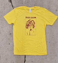 Image 1 of Black Flag "Public Face" yellow one off tee