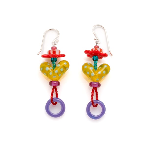 Image of circus hoop heart earrings