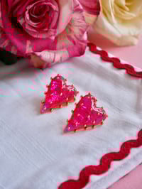 Image 2 of Rosa Heart Earrings