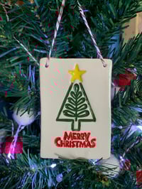 Image 3 of Big Merry Christmas Tile decoration. 
