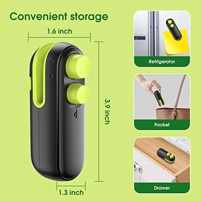 Mini Bag Sealer Heat Vacuum Rechargeable Portable Machine