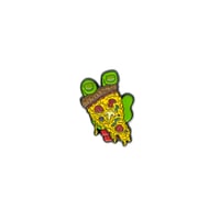 Image 1 of Turtle Pizza Hand pin (Red/Raph)