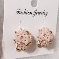 Image 2 of Pink Rose Stud earrings