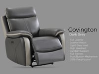 Image 2 of Covington Leather Electric Reclining Suite