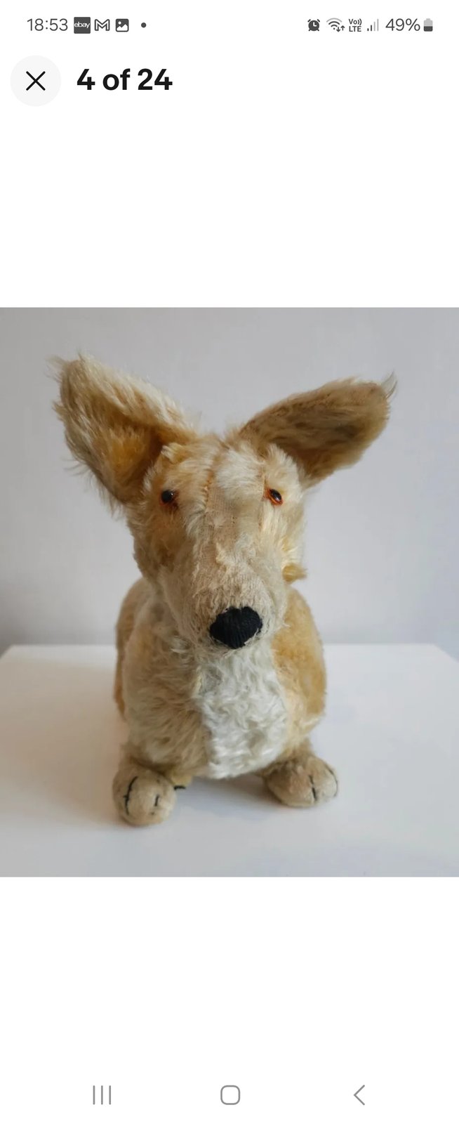 Rare Vintage Merrythought mohair Corgi Dog 1950s 60s Ted s Bears