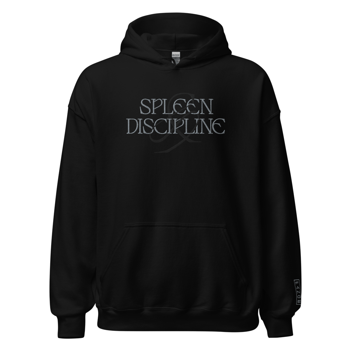 Image of "Spleen" Embroidered Black Hooded Sweatshirt