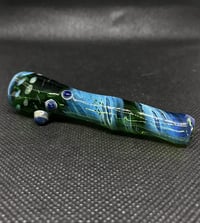 Image 1 of Green & Blue Chillum