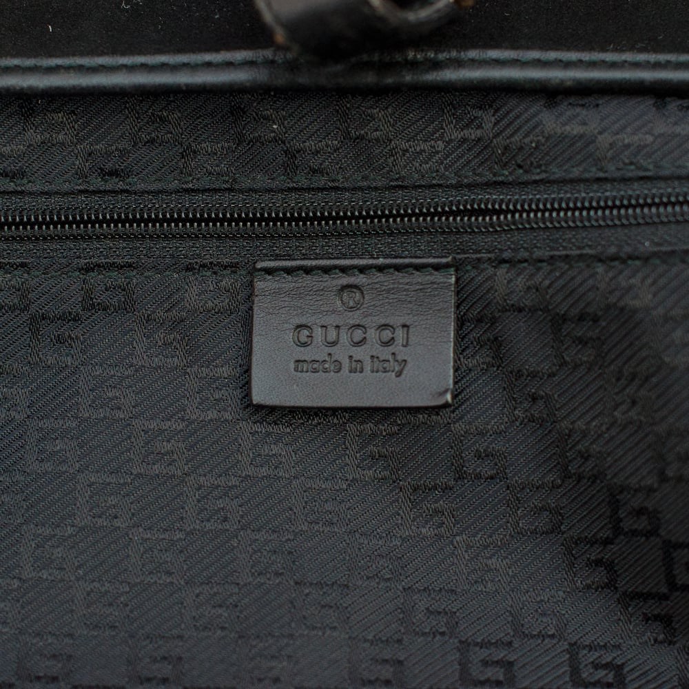 Image of Gucci Black Suede & Leather Jackie Shoulder Bag