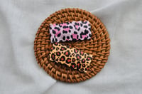 Image 1 of Leopard Print Snap Clips