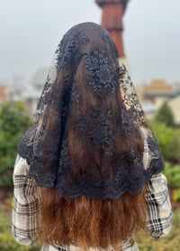 Image 3 of Queen of the Angels Chantilly Lace Veil