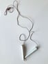 Porcelain necklace, silk chord in cloud, two shades of white Image 3