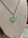 Silver Wave Mint Green Sea Glass Necklace