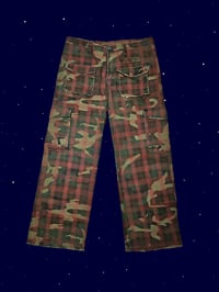Image 1 of Plaid camo cargo pants