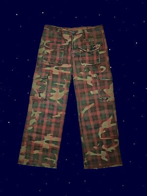 Plaid camo cargo pants