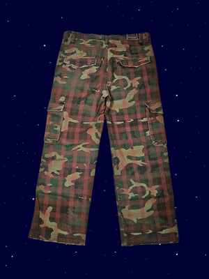 Plaid camo cargo pants