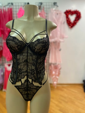 Strappy Floral Lace Teddy