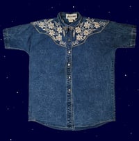 Image 1 of Vintage bedazzled denim shirt