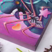 Image 2 of "Sour" original acrylic painting on 5 inch wood panel (ON SALE: Was $260)