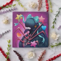 Image 1 of "Sour" original acrylic painting on 5 inch wood panel (ON SALE: Was $260)