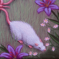 Image 2 of "The Rat King" original mixed media painting on 8 inch canvas