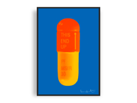 Image 1 of Damien Hirst - The Cure, Sky Blue/Orange/Sunset Orange, Giclee Print, Poster