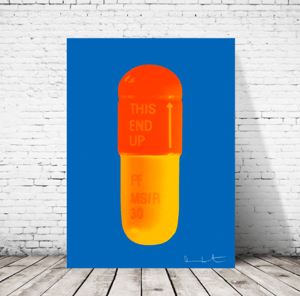 Image of Damien Hirst - The Cure, Sky Blue/Orange/Sunset Orange, Giclee Print, Poster