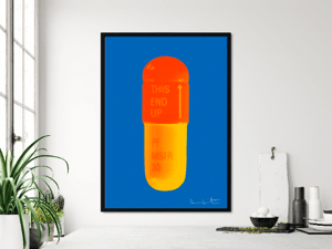 Image of Damien Hirst - The Cure, Sky Blue/Orange/Sunset Orange, Giclee Print, Poster