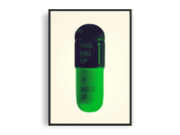 Image 1 of Damien Hirst - The Cure,  Cream, Aubergine, Pea, Green, Giclee Print, Poster