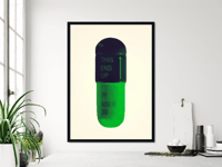 Image 2 of Damien Hirst - The Cure,  Cream, Aubergine, Pea, Green, Giclee Print, Poster