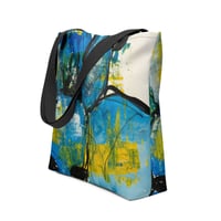 Image 2 of All-Over Print Tote Horse Blue