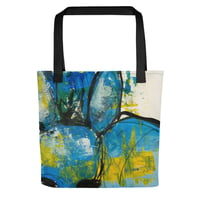 Image 1 of All-Over Print Tote Horse Blue