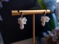 Image 5 of White MOP Mini Flower CZ Earrings | Noémi