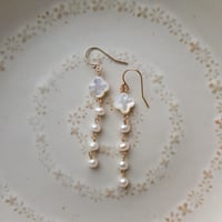 Image 4 of Quatrefoil MOP Pearl Dangle Earrings 1 | Silvie