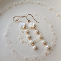 Image 5 of Quatrefoil MOP Pearl Dangle Earrings 1 | Silvie